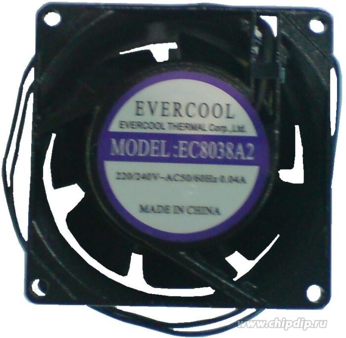 8049168451 EC8038A2HSL, (80*80*38 220V), Вентилятор 220В, 80х80х38мм, подшипник скольжения, 2300 об/мин Hirschmann — изображение 2