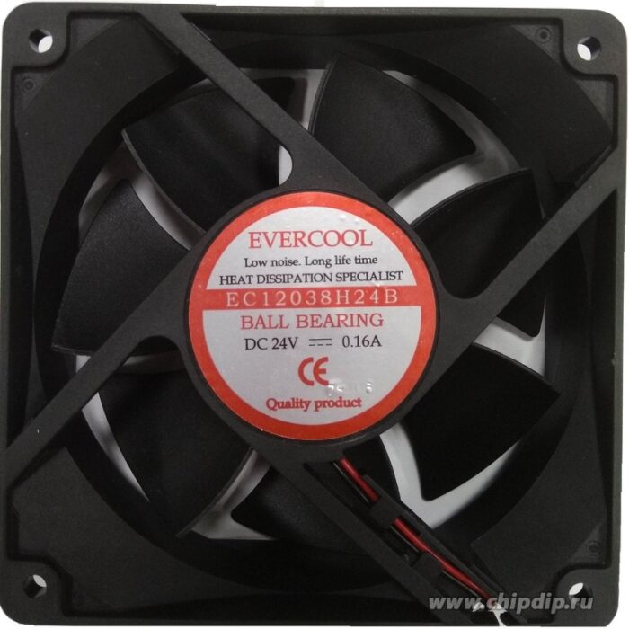 8040442174 Вентилятор EC12038H24B evercool 120x38 24v 0.16A 2 pin Hirschmann — изображение 2