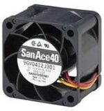 8006025796 9GV0412J301, Fan Tubeaxial 12VDC Square - 40mm L x 40mm H Ball 24.0 CFM (0.672m³/min) 3 Wire Leads Hirschmann — изображение 2
