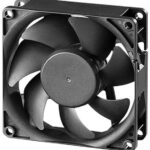 8116936307 MC001618, DC Axial Fan, 12 V, Square, 80 mm, 25 mm, Ball Bearing, 33 CFM Hirschmann