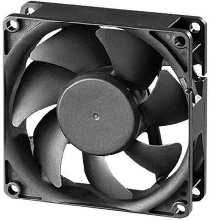 8000608652 MC001579, DC Axial Fan, 12 V, Square, 80 mm, 25 mm, Ball Bearing, 37 CFM Hirschmann