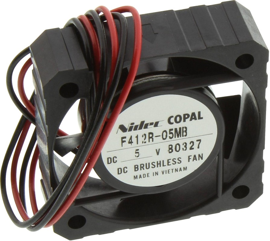 doc004783579 8034001916 F412R-05MB, Fan Tubeaxial 5VDC Square - 41mm L x 41mm H 1 Ball/1 Sleeve 5.3 CFM (0.148m³/min) 2 Wire Leads Hirschmann — изображение 1