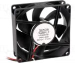 8005910178 GF80251B1-000U-AC9, Fan Tubeaxial 12VDC Square - 80mm L x 80mm H Ball 60.0 CFM (1.68m³/min) 2 Wire Leads Hirschmann — изображение 2
