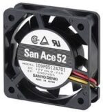 8006915544 109P0512A702, Fan Tubeaxial 12VDC Square - 52mm L x 52mm H Ball 13.2 CFM (0.370m³/min) 2 Wire Leads Hirschmann