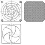 8004681116 09325-F/60, Fan Accessories 80mm FILTER ASSMBLY 60PPI Hirschmann