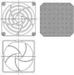 8004681116 09325-F/60, Fan Accessories 80mm FILTER ASSMBLY 60PPI Hirschmann