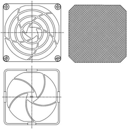8004681116 09325-F/60, Fan Accessories 80mm FILTER ASSMBLY 60PPI Hirschmann