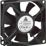 8004746794 AFB0812HH-T500, DC Fans Tubeaxial Fan, 80x25mm, 12VDC, 37.43CFM, 2.4W, 34dBA, 3250RPM, Ball, Leads, IP55 Hirschmann