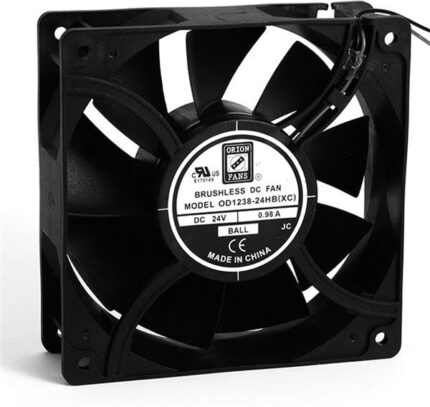 8005183954 OD1225-24HB, DC Fans DC Fan, 120x120x25mm, 24VDC, 89CFM, 0.19A, 39dBA, 2200RPM, Dual Ball, Lead Wires Hirschmann