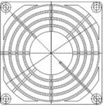 8008000126 PB-08, Решетка, 80x80мм, пластик, Монтаж винт Hirschmann — изображение 2