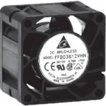 8021393274 FFB03812VN-SPC, DC Fans Fan, 38x28mm, 12VDC, 23CFM, 10.2W, 0.85A, 62.5dBA, Ball, 4x Lead Wires, Tach/PWM Hirschmann