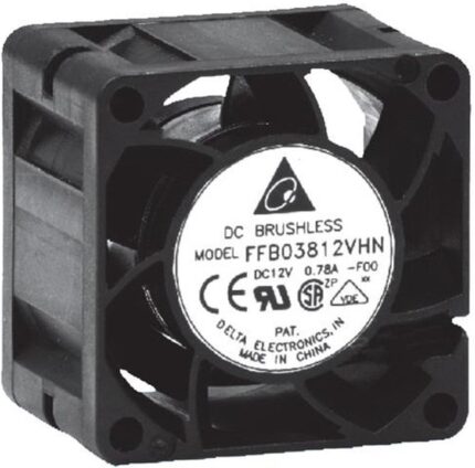 8004747150 FFB03812HHN, DC Fans DC Tubeaxial Fan, 38x28mm, 12VDC, Ball Bearing, Lead Wires, Locked Rotor Sensor Hirschmann