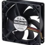 8007257908 9A0924S401, DC Fans Axial Fan, 92x92x25mm, 24VDC, 58.6CFM, 3.6W, 39dBA, Ball, Lead Wires, Tach Hirschmann