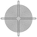 8008639035 109-619E, 160mm Sq Fan Finger Guard Nickel, Chrome Plated 12 Rings Hirschmann