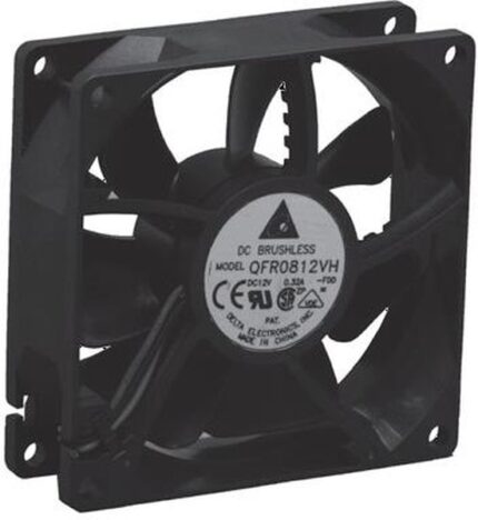 8008655129 QFR0812SH-F00, Fan Tubeaxial 12VDC Square - 80mm L x 80mm H Ball 54.6 CFM (1.53m³/min) 3 Wire Leads Hirschmann