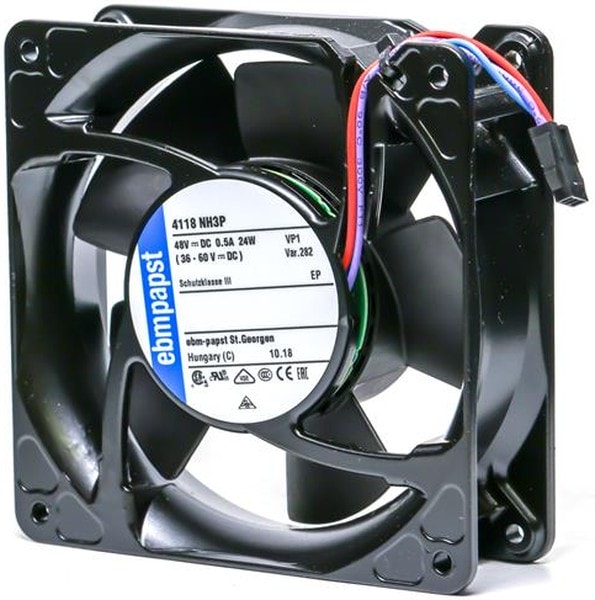 doc006724926 8004985199 4118NH3P-282, DC Fans DC Tubeaxial Fan, 119x119x38mm, 48VDC, 310m3/h, 64dBA, 310Pa, Ball Bearing Hirschmann — изображение 1