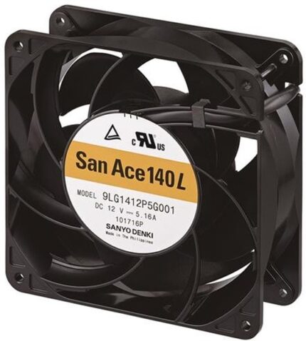 8008398069 9LG1424P1H001, DC Fans Axial, 140x140x38mm, 24VDC, 1.2"H2O, Ribless, Long Life 180Khr, 4xWire, Tach/PWM Hirschmann