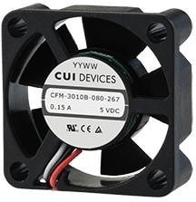 8004803696 CFM-3010B-0130-373, DC Fans dc axial fan, 30 mm square, 10 mm, 4.5-5.5 Vdc, 1.9 W, 13000 RPM, 4.1 CFM, AR Hirschmann