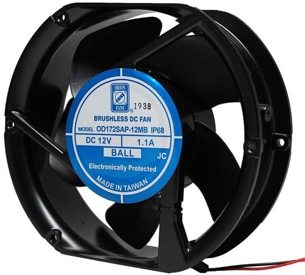 doc006911314 8005901340 OD172SAP-24HBIP68, Fan Tubeaxial 24VDC Rectangular/Rounded - 172mm L x 150mm H Ball 235.0 CFM (6.58m³/min) 2 Wire Leads Hirschmann — изображение 1