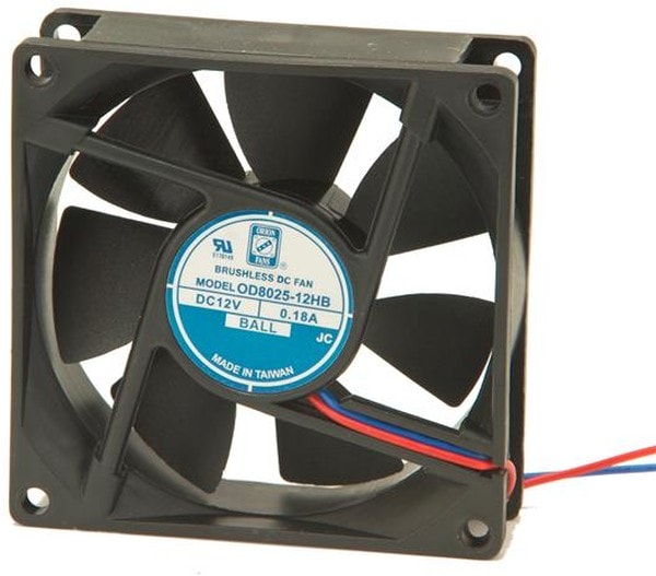 doc006921629 8006199132 OD8025-05LB, DC Fans DC Fan, 80x80x25mm, 5VDC, 22CFM, 21dBAA, Ball Bearing, Lead Wires Hirschmann — изображение 1