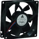 8005889587 QFR0912VH, Fan Tubeaxial 12VDC Square - 92mm L x 92mm H Ball 74.8 CFM (2.09m³/min) 2 Wire Leads Hirschmann