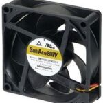 8034036536 9WPA0824P4G2011, Fan Tubeaxial 24VDC Square - 80mm L x 80mm H Ball 82.0 CFM (2.30m³/min) 4 Wire Leads Hirschmann