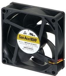8020291805 9WPA0824P4G2011, DC Fans Fan, 80x80x25mm, 24VDC, Splash/Dust Proof, Ribless, Tach/PWM, IP68 Hirschmann