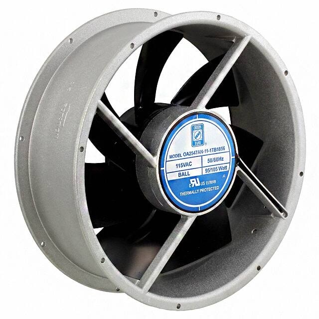 doc007781864 8005891387 OA2547AN-11-1TB1856, Fan Tubeaxial 115VAC Round - 254mm Dia Ball 1000.0 CFM (28.00m³/min) 2 Terminals Hirschmann — изображение 1