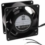 8006153827 OA80AP-22-2WB, Fan Tubeaxial 230VAC Square - 80mm L x 80mm H Ball 25.0 CFM (0.700m³/min) 2 Wire Leads Hirschmann