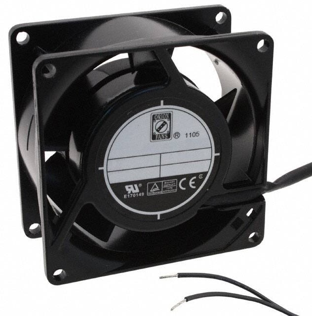 doc007782595 8006153827 OA80AP-22-2WB, Fan Tubeaxial 230VAC Square - 80mm L x 80mm H Ball 25.0 CFM (0.700m³/min) 2 Wire Leads Hirschmann — изображение 1