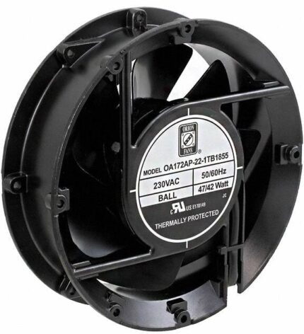 8006606639 OA172AP-22-1TB1855, Fan Tubeaxial 230VAC Round - 172mm Dia Ball 215.0 CFM (6.02m³/min) 2 Terminals Hirschmann