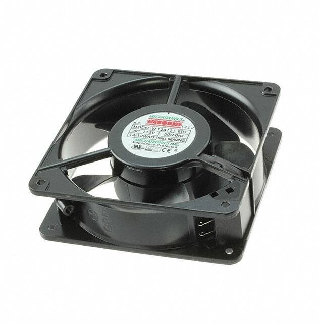 doc007782675 8005825514 UF12A12-BTHR-T1, Fan Tubeaxial 115VAC Square - 120mm L x 120mm H Ball 106.0 CFM (2.97m³/min) 2 Terminals Hirschmann — изображение 1
