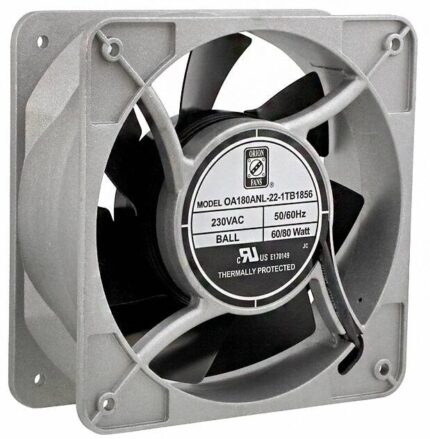 8007692610 OA180ANL-22-1TB1856, AC Fans Axial Fan, 180x180x65mm, 230VAC, 400CFM, 80W, 65dBA, Ball, Terminal, IP56 Hirschmann
