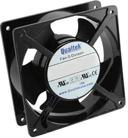 8006010762 FAA1-12038NBLT31-A, Fan Tubeaxial 115VAC Square - 119.5mm L x 119.5mm H Ball 71.5 CFM (2.00m³/min) 2 Terminals Hirschmann