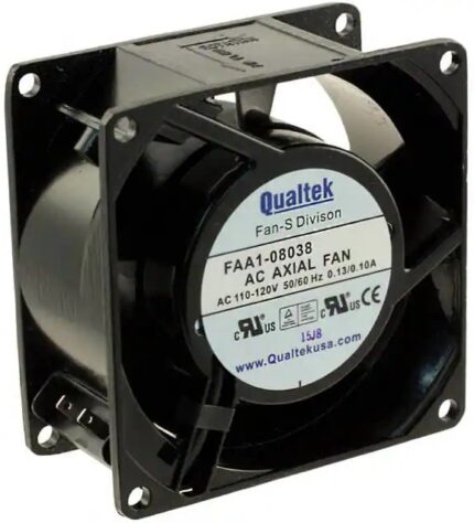 8005945700 FAA1-08038QBHT31, Fan Tubeaxial 230VAC Square - 80mm L x 80mm H Ball 29.6 CFM (0.829m³/min) 2 Terminals Hirschmann