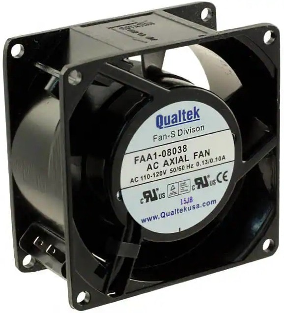 doc007783123 8005945700 FAA1-08038QBHT31, Fan Tubeaxial 230VAC Square - 80mm L x 80mm H Ball 29.6 CFM (0.829m³/min) 2 Terminals Hirschmann — изображение 1