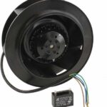 8005825459 UF225(69)APA12-H1C2A, Fan Motorized Impellers 115VAC Round - 225mm Dia Ball 550.0 CFM (15.40m³/min) 4 Wire Leads Hirschmann