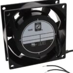 8005864049 OA825AP-22-1WB, Fan Tubeaxial 230VAC Square - 80mm L x 80mm H Ball 25.0 CFM (0.700m³/min) 2 Wire Leads Hirschmann