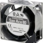 8006017238 109S054, Fan Tubeaxial 230VAC Square - 80mm L x 80mm H Ball 26.9 CFM (0.753m³/min) 2 Terminals Hirschmann