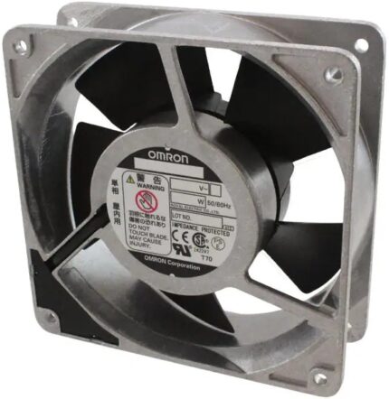 8005871856 R87F-A1A15HP, Fan Tubeaxial 100VAC Square - 120mm L x 120mm H Ball 110.7 CFM (3.10m³/min) 2 Terminals Hirschmann