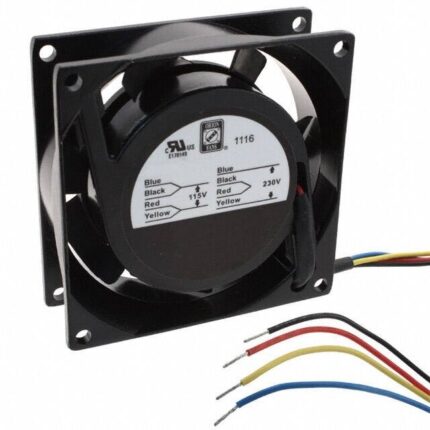 8005862955 OA825AP-11/22-1WB, Fan Tubeaxial 115/230VAC Square - 80mm L x 80mm H Ball 25.0 CFM (0.700m³/min) 4 Wire Leads Hirschmann