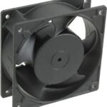 8005737206 19028420A, Fan Tubeaxial 115VAC Square - 120mm L x 120mm H Ball 100.0 CFM (2.80m³/min) 2 Terminals Hirschmann