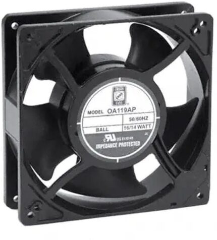 8005183819 OA119AP-22-1TB, AC Fans Axial Fan, 127x127x38mm, 230VAC, 130CFM, 14W, 46.1dBA, 2725RPM, Ball, Terminals Hirschmann