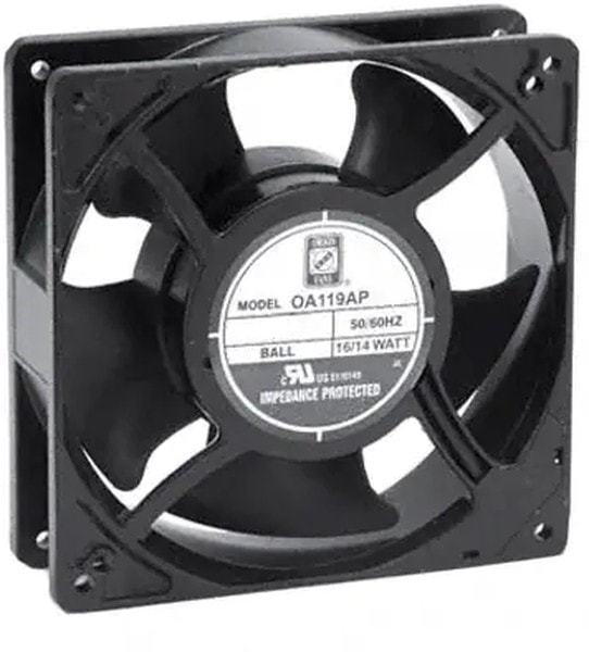 doc007784794 8005947345 OA119AP-22-1TB, Fan Tubeaxial 230VAC Square - 127mm L x 127mm H Ball 130.0 CFM (3.64m³/min) 2 Terminals Hirschmann — изображение 1