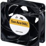 8006182672 9LG1412H5002, Fan Tubeaxial 12VDC Square - 140mm L x 140mm H Ball 173.0 CFM (4.84m³/min) 2 Wire Leads Hirschmann