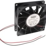 8006951145 MS8025H12B-FHR-2EM, Fan Tubeaxial 12VDC Square - 80mm L x 80mm H Ball 70.5 CFM (1.97m³/min) 2 Wire Leads Hirschmann