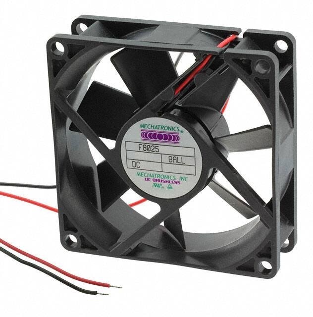 doc007785251 8006873813 F8025E24B-FHR-EM3-L19, Fan Tubeaxial 24VDC Square - 80mm L x 80mm H Ball 46.0 CFM (1.29m³/min) 2 Wire Leads Hirschmann — изображение 1