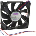 8005909880 G8015H24B-RGR, Fan Tubeaxial 24VDC Square - 80mm L x 80mm H Ball 37.0 CFM (1.04m³/min) 2 Wire Leads Hirschmann