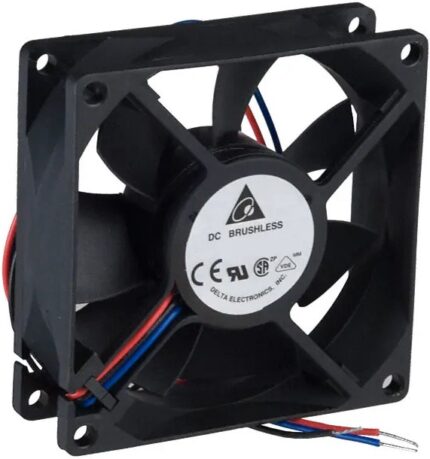8006857541 AFB0812SH-F00, Fan Tubeaxial 12VDC Square - 80mm L x 80mm H Ball 46.6 CFM (1.30m³/min) 3 Wire Leads Hirschmann