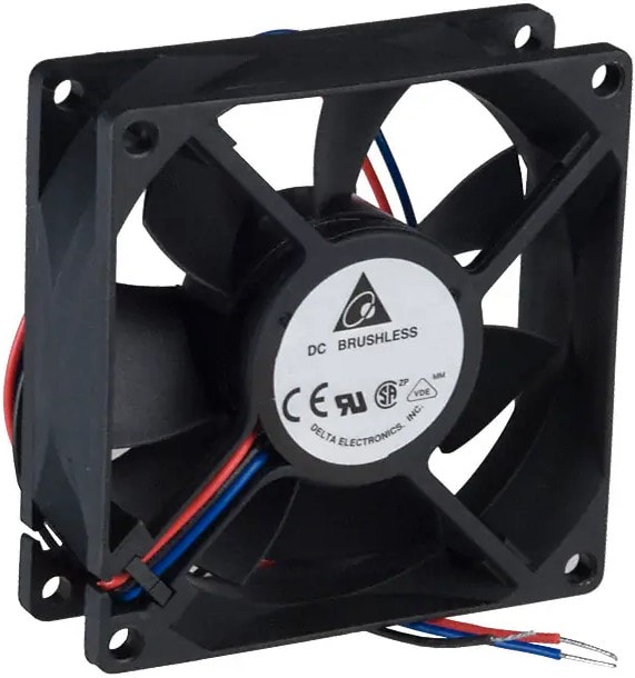 doc007785466 8006857541 AFB0812SH-F00, Fan Tubeaxial 12VDC Square - 80mm L x 80mm H Ball 46.6 CFM (1.30m³/min) 3 Wire Leads Hirschmann — изображение 1